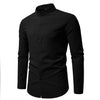 Pure cotton stand collar shirt for men with durable construction and regular fit