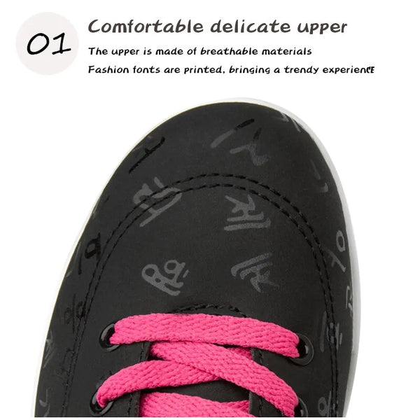 White platform wedge sneakers on model showing height increase