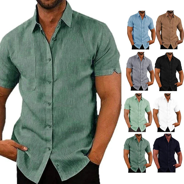 Versatile cotton-linen blend shirt perfect for casual and smart-casual wear