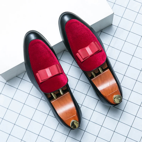 Men's slip-on leather dress loafers with streamlined silhouette for business wear