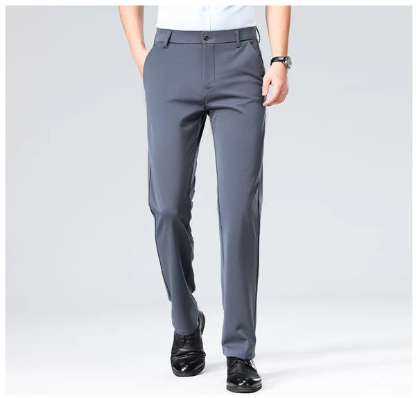 Comfortable polyester-elastane suit pants with timeless straight leg