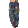 Boho chic wide leg harem pants for women with geometric print, ankle-length, mid-rise, and relaxed fit for comfort and style.