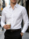 Versatile men's dress shirt with anti-pilling excellence maintaining crisp look wash after wash