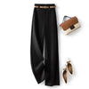 Elegant wide-leg work trousers for women in cotton blend, high waist, perfect for office wear and business casual outfits.
