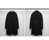 Men's black long trench coat with multi pockets, stylish gothic punk design for urban fashion in spring and autumn.