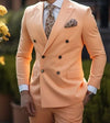 Detail of the structured lapel on a luxury suit, emphasizing its elegant style.