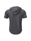 Slim Fit Hooded Men's Gym T-Shirt in quick-dry polyester, perfect for workouts and casual outings, stylish and breathable.