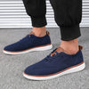 Comfortable knitted walking shoes for men in gray with textured rubber traction outsole
