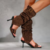 Summer-perfect mid-calf boots with breathable open-toe sandal style