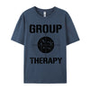Vintage-Inspired 'Group Therapy' Men's Casual T-Shirt in premium cotton, featuring a retro graphic print for stylish comfort.