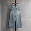 Premium washed blue wide leg jeans with unrestricted movement and comfort