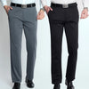 Straight leg suit pants with elastic waist for smart casual wear