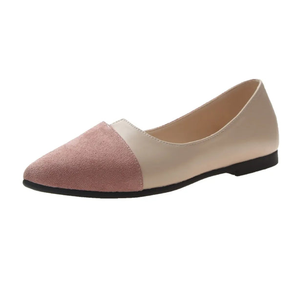 Knitted ballet flats styled with tailored trousers for casual office look