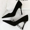 Sophisticated women's high heels in soft flock material.