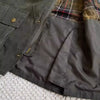Waxed Cotton Moto Trench Coat with Corduroy Collar, mid-length, waterproof, stylish, durable, perfect for urban adventures.