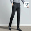 Elegant slim fit men's suit trousers in black, perfect for business attire and formal events, crafted from cotton-polyester b
