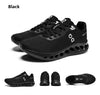 Versatile trail running shoes transitioning from forest paths to urban settings