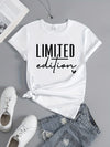 Urban style graphic tee with bold text print and breathable knit fabric