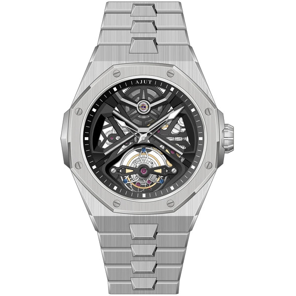 Precision timepiece with a 48-hour power reserve and tourbillon movement.