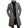 Elegant men's trench coat with stand collar and buckles, perfect for casual and formal occasions, made from durable polyester