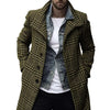 Chic plaid men's trench coat with single-breasted closure, perfect for cold weather and stylish daily wear. Available in size