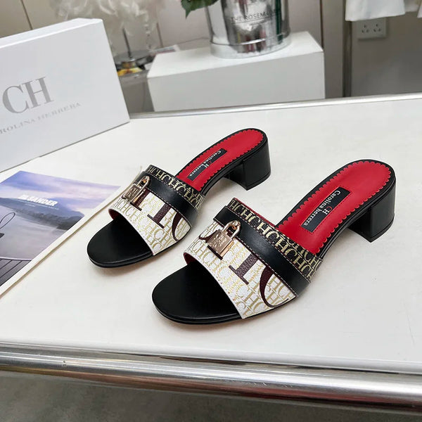 Retro print pattern sandals with flat cushioned sole for fatigue-free walking