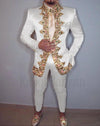 Italian Style Slim Fit Men's Wedding Suit Set featuring a single-breasted jacket, pants, and belt for formal events.