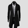 Classic double-breasted men's wool trench coat in solid color, perfect for winter, casual and professional settings.