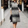 Timeless Bloom Collared Dress with 3D Floral Print