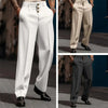 Elegant men's straight fit suit pants in solid colors, perfect for office wear and formal events, crafted from polyester-cott