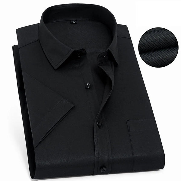 Men's classic striped business shirt maintains shape wash after wash
