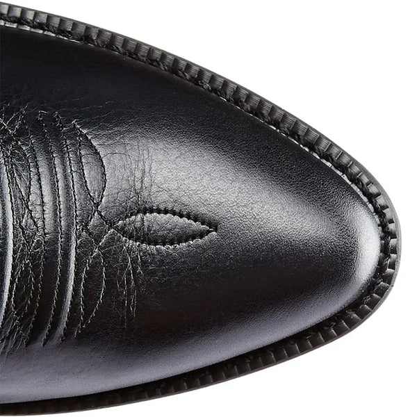 Handcrafted cowboy boots showcasing detailed embroidery work and authentic Western design