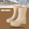 Chic waterproof women's ankle rain boots with non-slip outsole, perfect for rainy days and outdoor events.