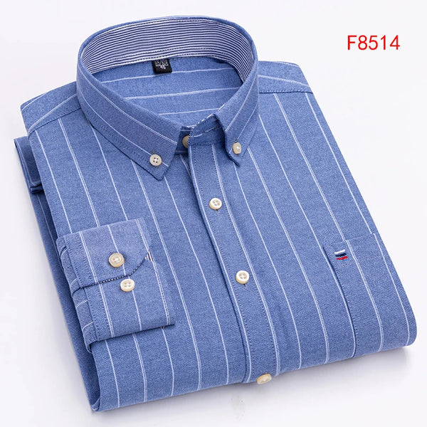 Oxford Confidence Shirt in white with subtle patterns for added style.