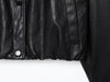 Chic faux leather bomber jacket for women, perfect for autumn fashion, layering, and versatile styling with turtleneck collar