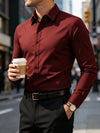 Men's low-maintenance dress shirt with wrinkle-resistant anti-pilling fabric for effortless styling