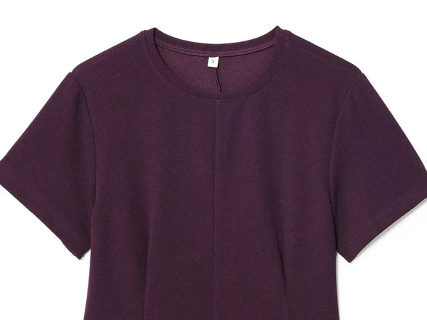 Versatile short sleeve tank top in refined silhouette for commanding boardroom or exploring city