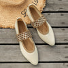Pointed toe knitted loafers featuring elastic band security and all-season versatility