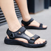 Black casual sandals with anatomically contoured arch support system