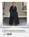 Elegant women's coat with stand collar in moisture-wicking cotton linen fabric