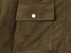 Oversized black varsity bomber in premium faux leather with clean minimalist lines