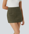 Chic A-Line Corduroy Skirt for Women in Black - Trendy & Comfortable Fashion Choice