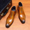 Men's Leather Pointed-Toe Business Shoes, Black/Brown, Rubber Sole, Sizes 37-46 - Stylish, durable footwear for a sefty environment.