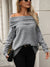 Women's Versatile Loose Sweater in Gray - Polyester Knit Fashion for Everyday Comfort