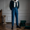 Men's High Waist Corduroy Casual Pants in Milky White, Brown, or Sapphire Blue - Youth Fashion Straight-Leg Style - Asian Size Clothing.