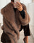 Warm & Stylish Women's Plush Polyester Coat in Deep Brown, Long Sleeves, Casual Chic Style. Japanese & Korean Fashion Inspired.