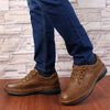 Stylish Men's Casual Cowhide Leather Outdoor Footwear in Brown - Lace-up Design, Comfortable Pigskin Lining - All Season Shoes