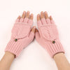 Women's Wool Fingerless Gloves, Touch Screen Compatible in Black - Stylish & Warm Winter Accessory