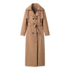 Classic French Woolen Belted Coat in Polyester for Casual Wear. Sophisticated, Warm Winter Outerwear inspired by Japanese and Korean Style. Sizes S, M, L.