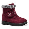 Women's Cozy Insulated Snow Boots with Velcro Strap in Red, Black, Gray - Waterproof, Non-Slip Winter Footwear for Women.